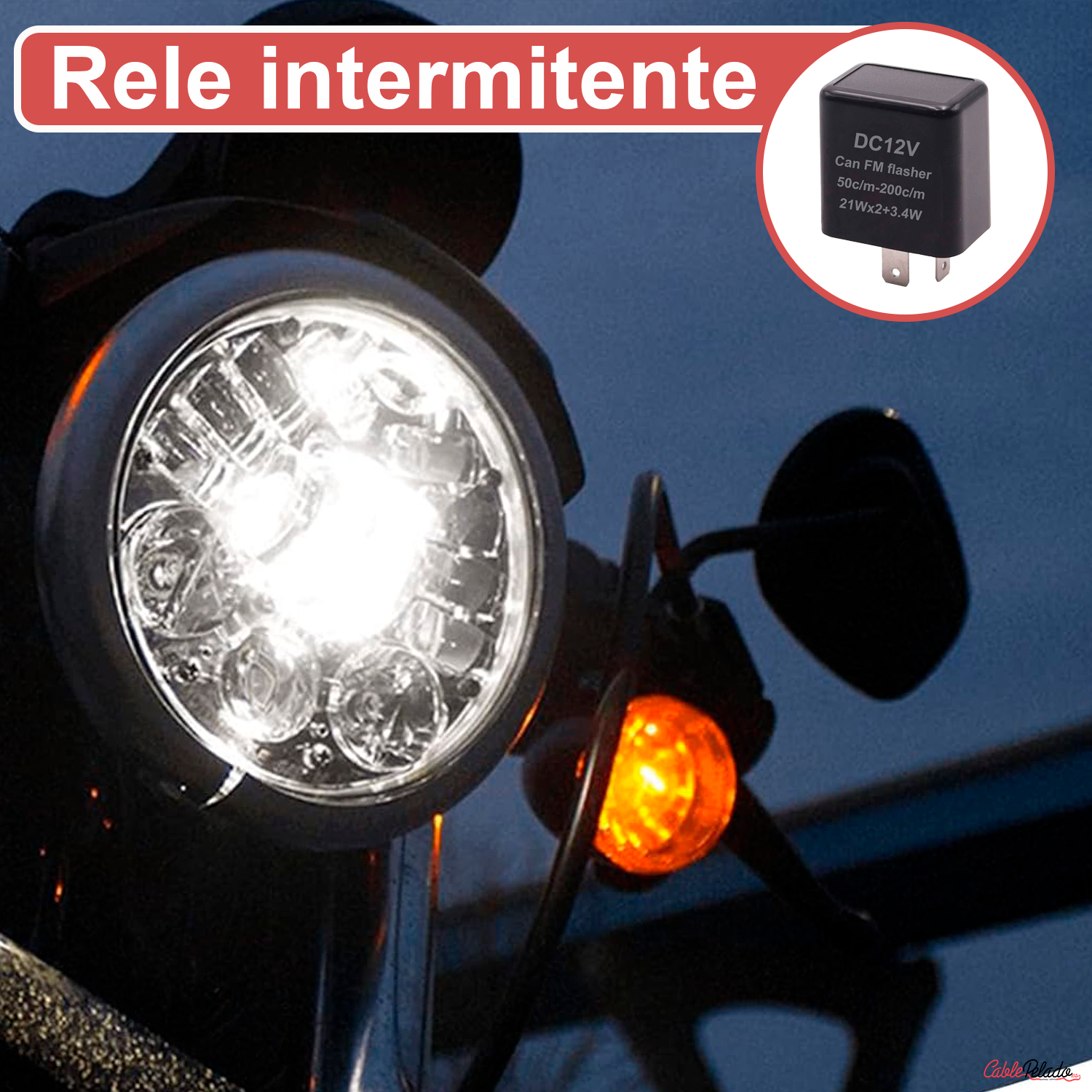 Rele Moto Intermitente De 2 Pines Indicador De Señal De Giro 12 V  Negro 10 A