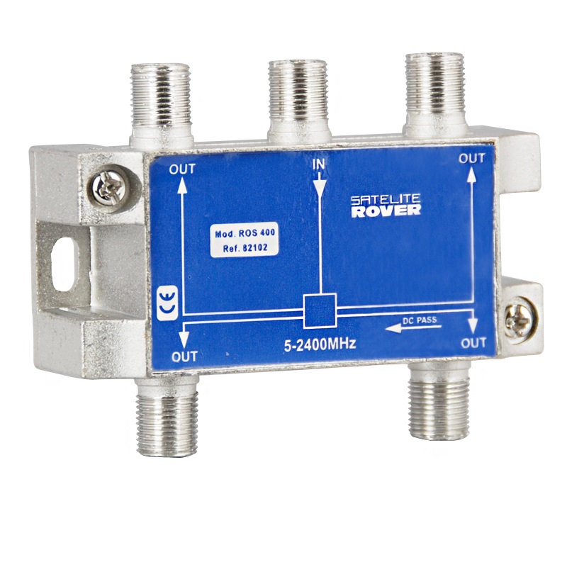 Repartidor de 4 salidas con conector F 2400 MHz  Gris