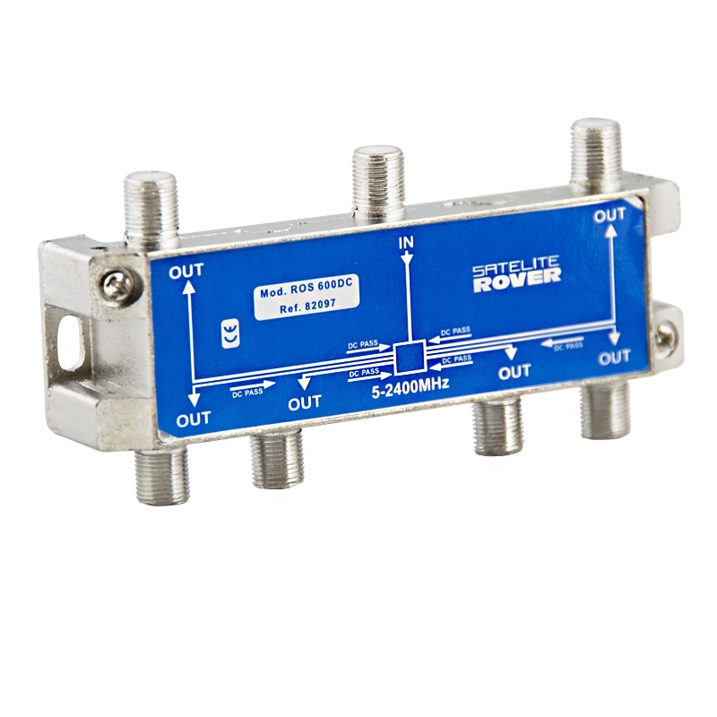 Repartidor de 6 salidas con conector F 2400 MHz  Gris