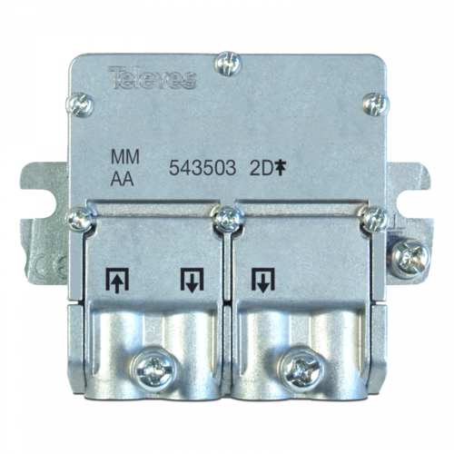 Repartidor distribuidor 2 salidas 4.3/4 dB EasyF  Gris