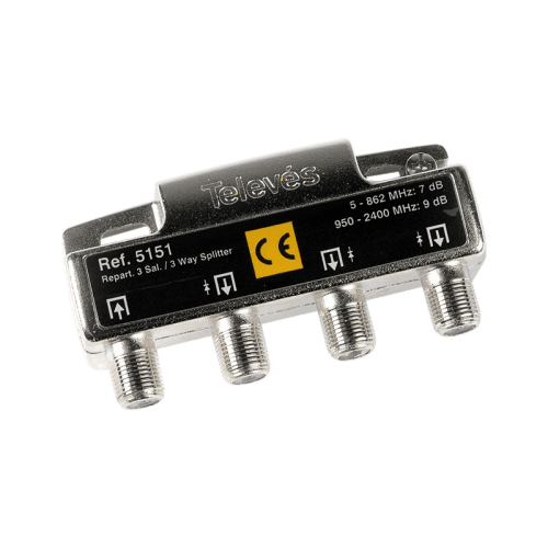 Repartidor distribuidor 3 salidas 7/9 dB  Gris