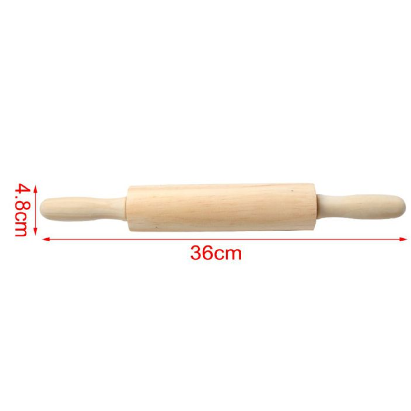 Rodillo de madera para amasar 36 cm