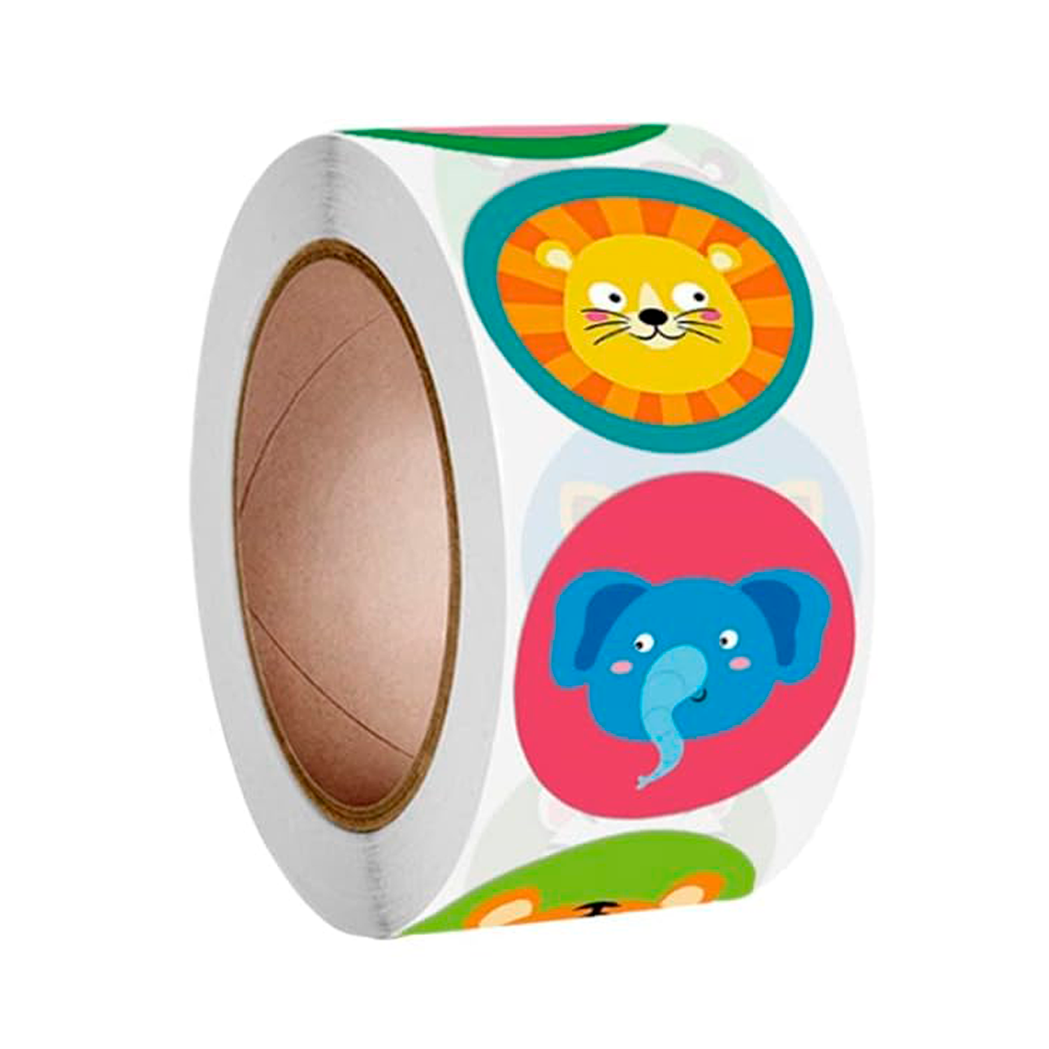 Rollo Pegatinas De Animales 2.5 Cm 500 Unidades Tipo 1