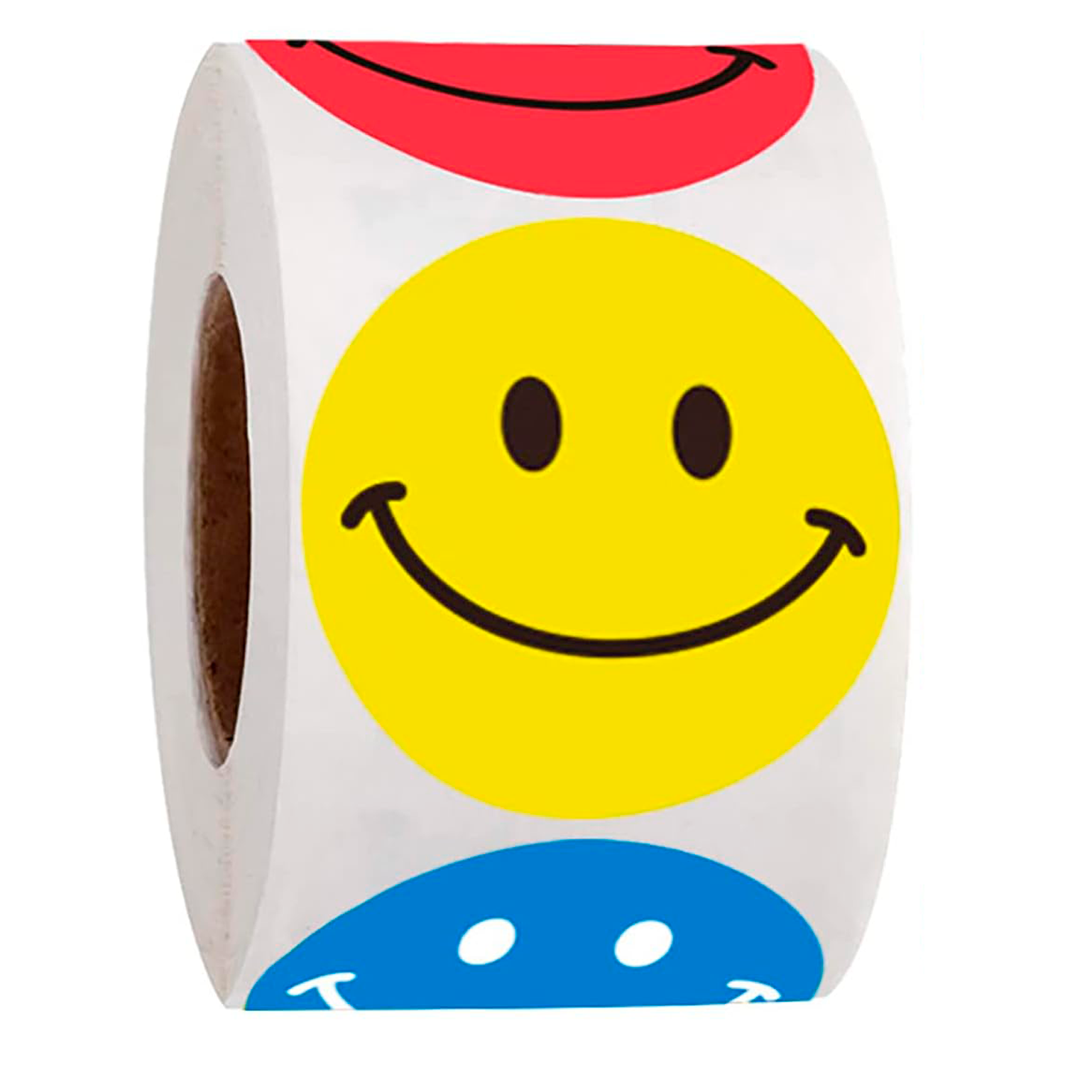 Rollo Pegatinas De Caras Felices 2.5 Cm 500 Unidades  Multicolor