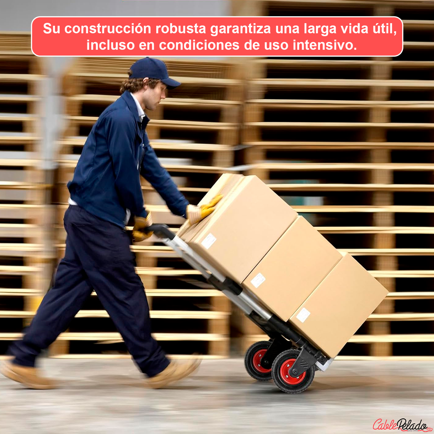 Rueda neumatica con tacos de carretilla 130 Kg Negro 125 mm Negro