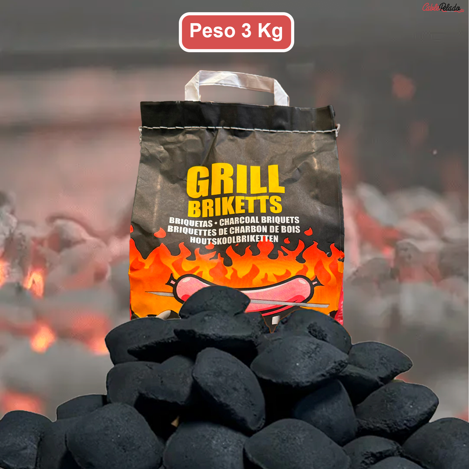 Saco Briquetas de Carbón 3 Kg
