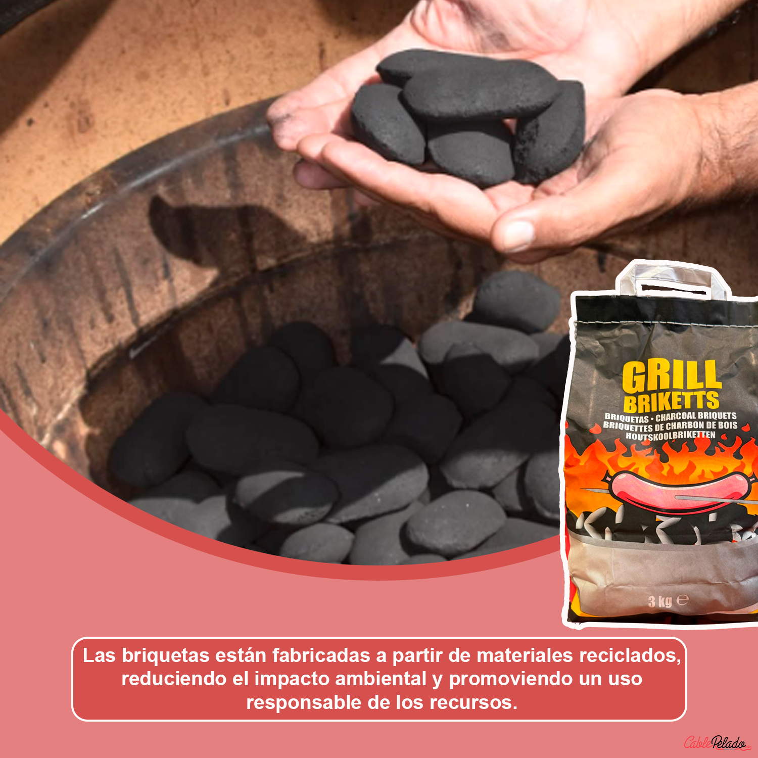 Saco Briquetas de Carbón 3 Kg