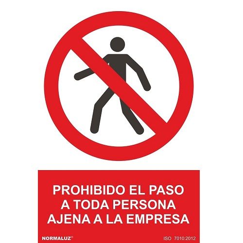 Señal prohibido el paso persona ejena empresa PVC 21x30 cm  Rojo