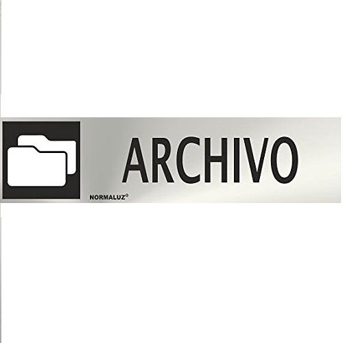 Señal adhesiva Archivo Acero inoxidable 5x20 cm  Gris