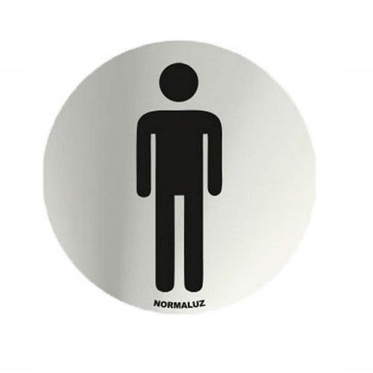Señal adhesiva Aseos Hombre Acero inoxidable 7 cm  Gris