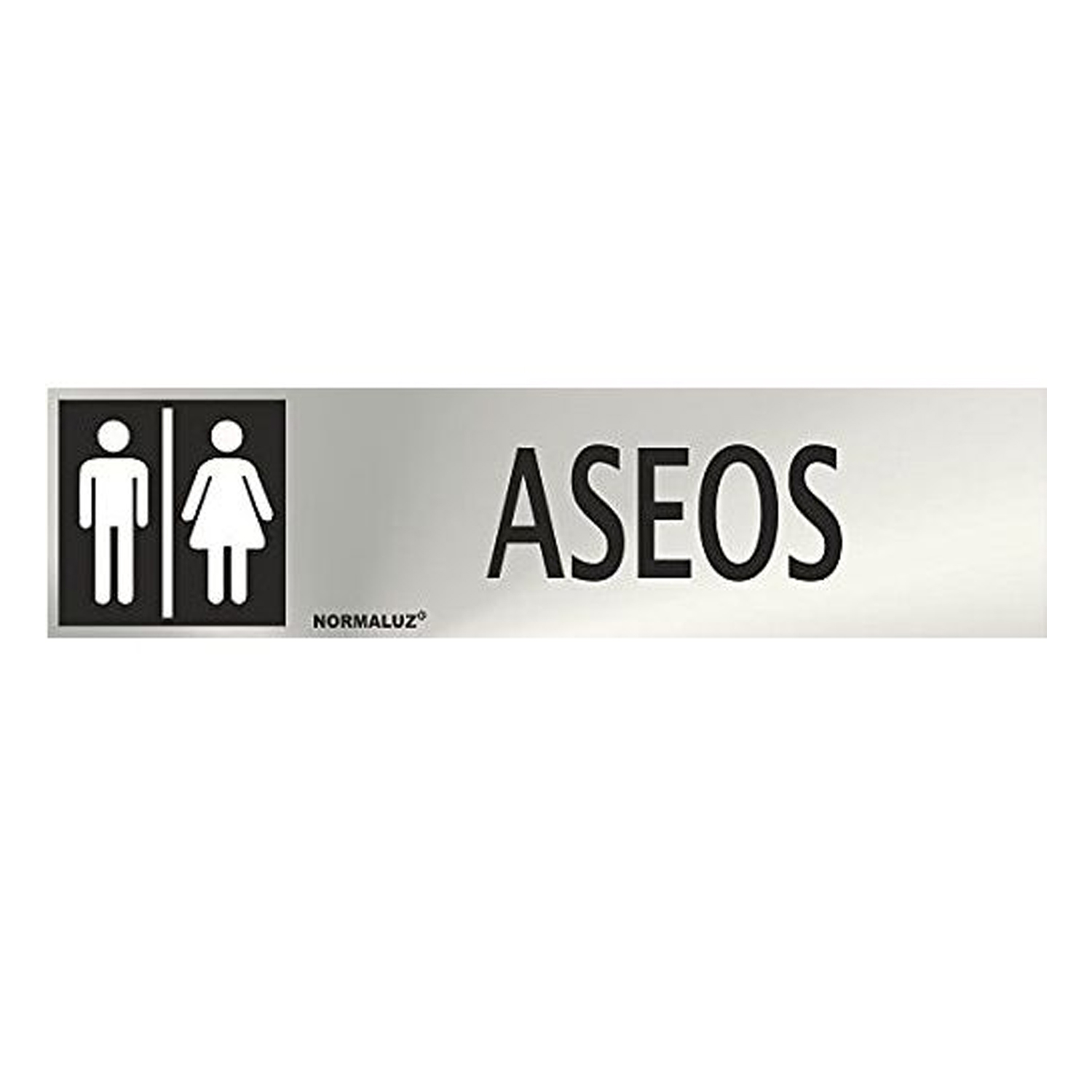 Señal adhesiva Aseos Unisex Acero inoxidable 5x20 cm  Gris