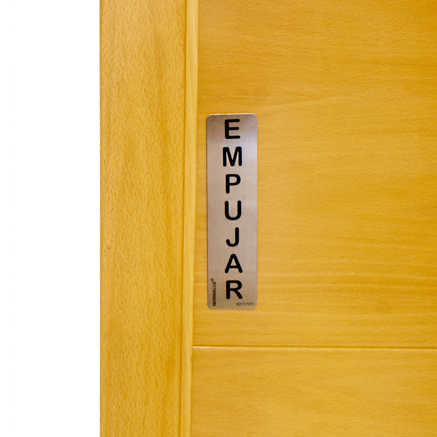 Señal adhesiva Empujar Acero inoxidable 5x20 cm  Gris