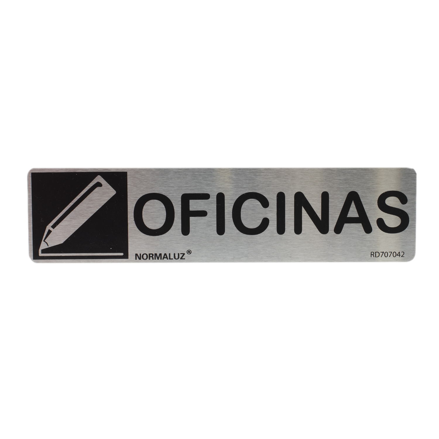 Señal adhesiva Oficinas Acero inoxidable 5x20 cm  Gris