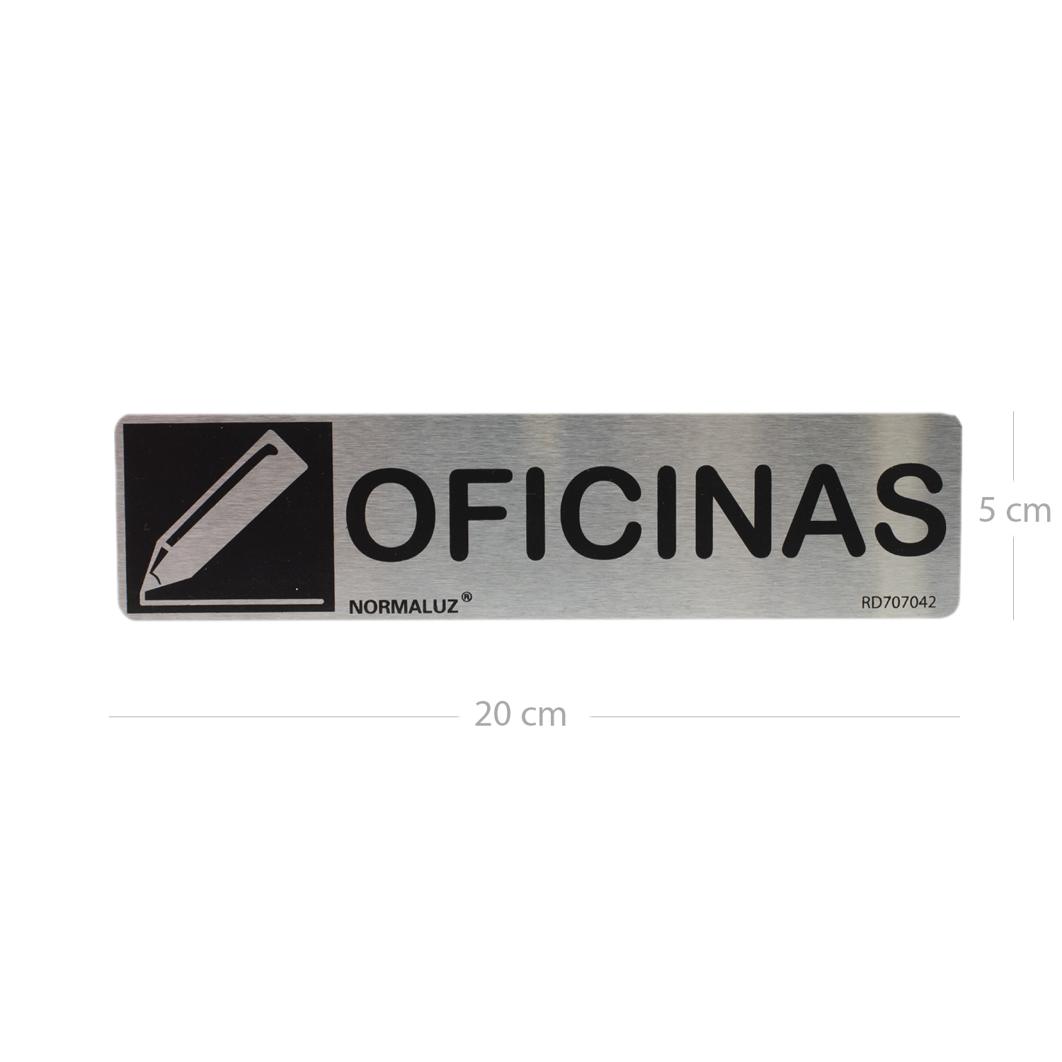 Señal adhesiva Oficinas Acero inoxidable 5x20 cm  Gris