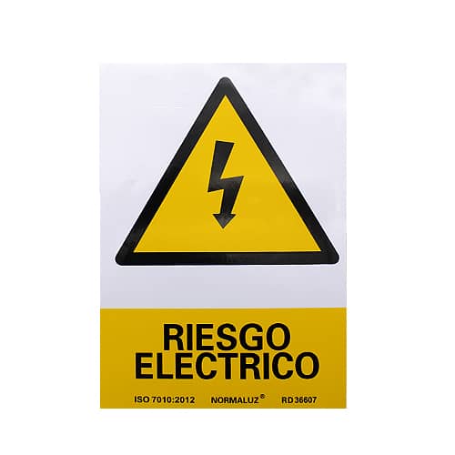 Señal adhesiva Riesgo Electrico 10x15cm  Amarillo