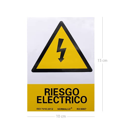 Señal adhesiva Riesgo Electrico 10x15cm  Amarillo