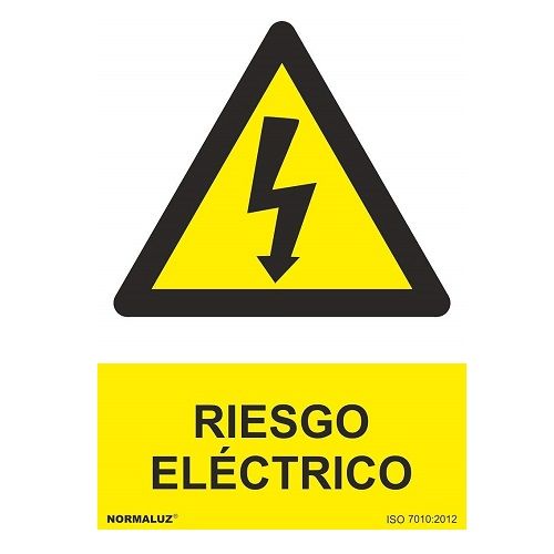Señal adhesiva Riesgo Electrico 10x15cm  Amarillo