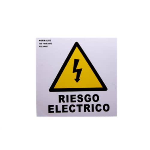 Señal adhesiva Riesgo Electrico 5x5cm  Amarillo