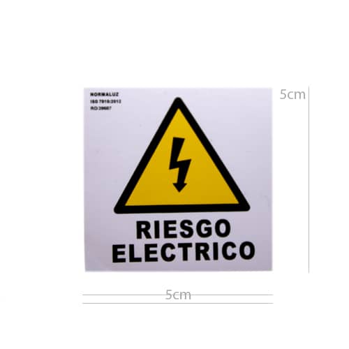 Señal adhesiva Riesgo Electrico 5x5cm  Amarillo