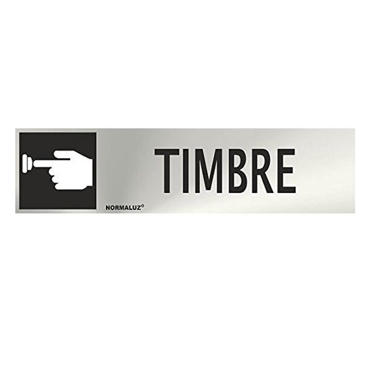Señal Adhesiva Timbre Acero inoxidable 5x20 cm  Gris
