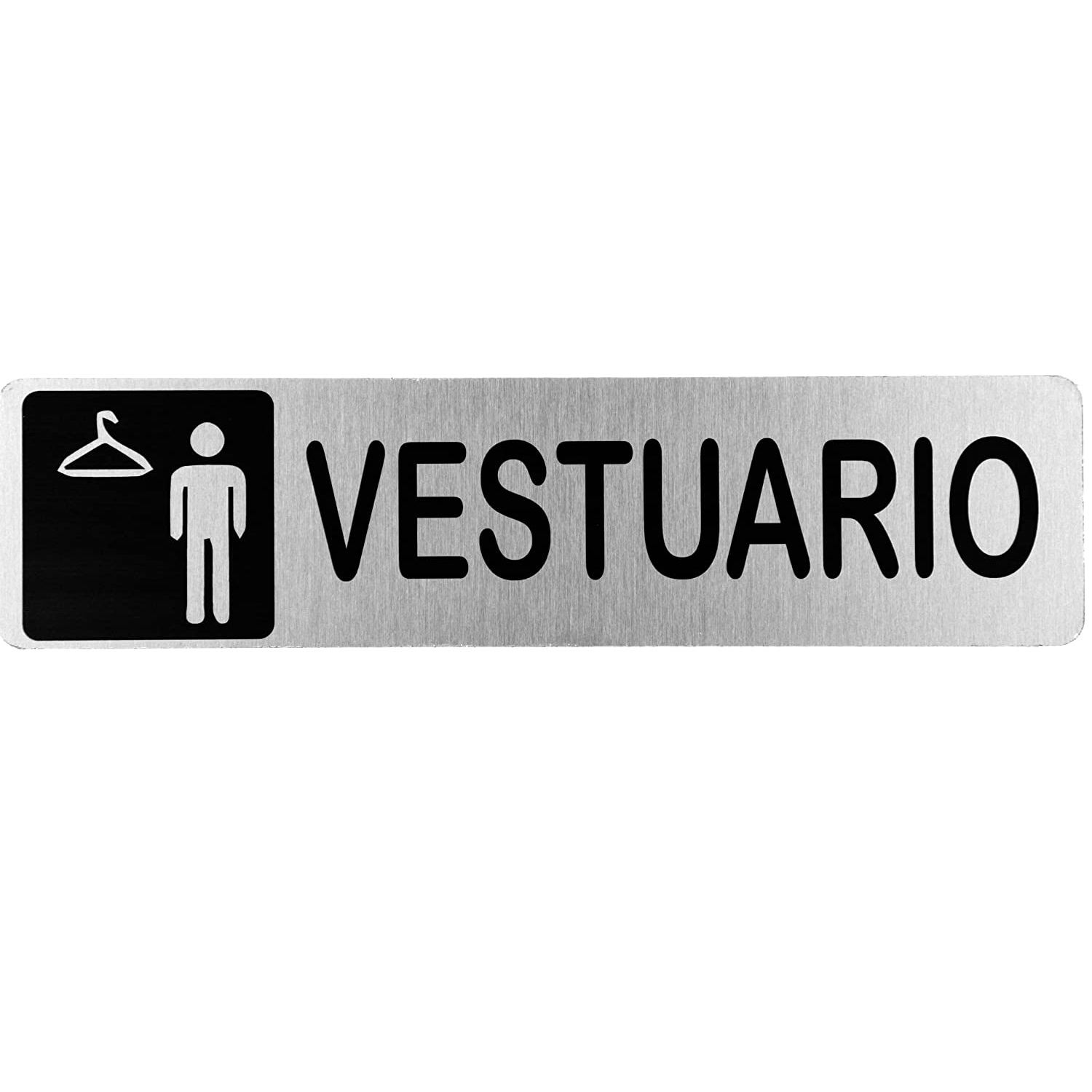 Señal adhesiva Vestuario Masculino Acero inoxidable 5x20 cm  Gris