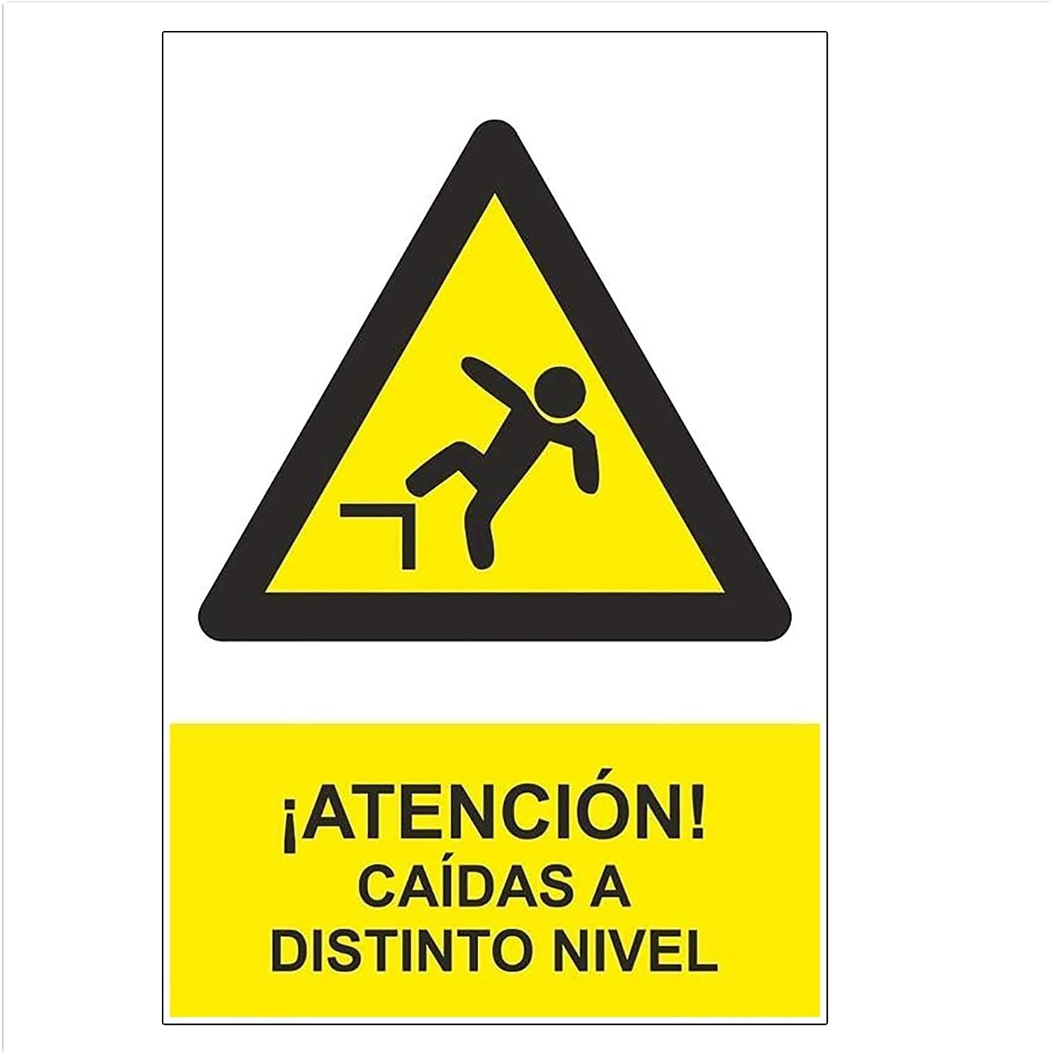 Señal Atencion caidas a Distinto nivel PVC 30x40cm  Amarillo