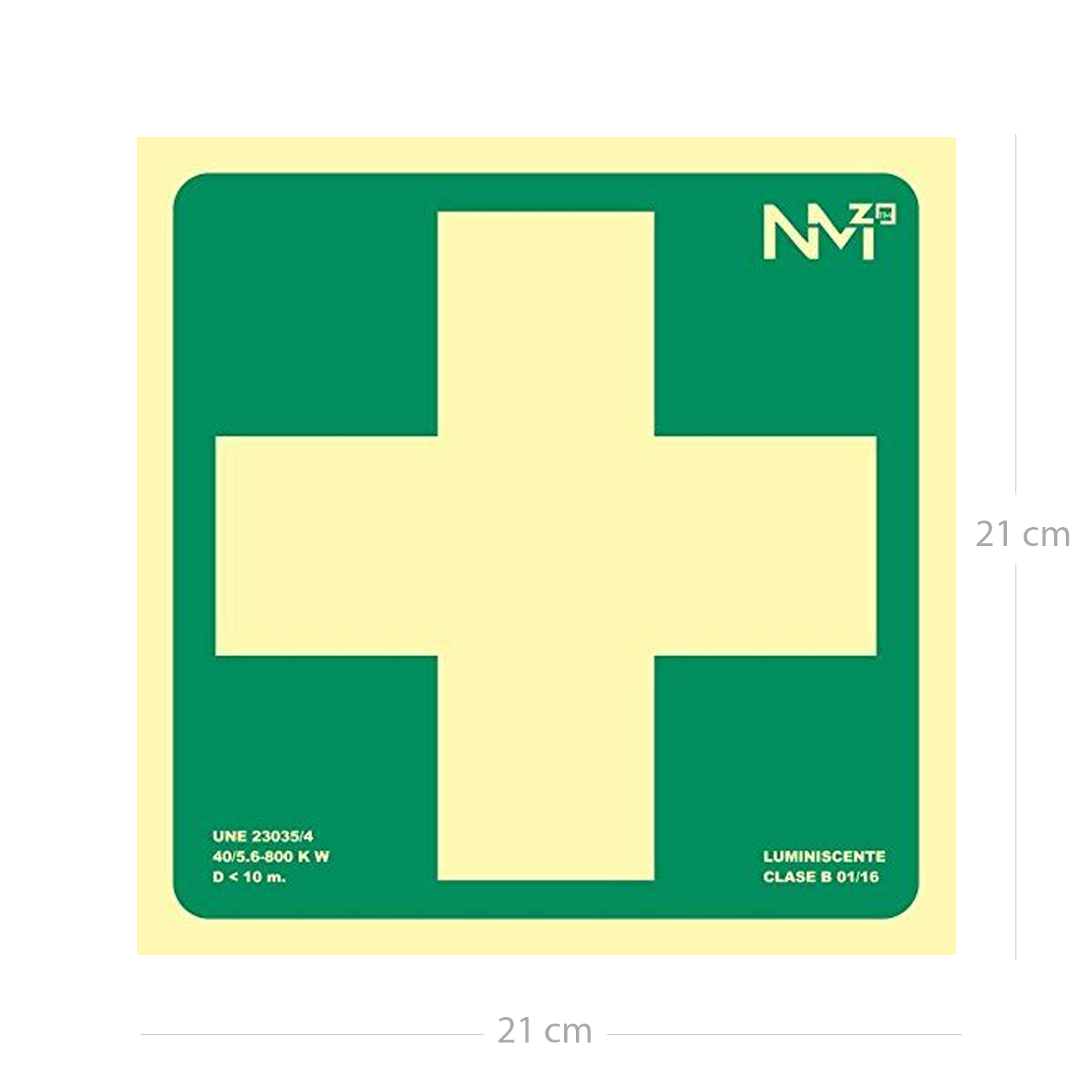 Señal Botiquin PVC 21 x 21 cm  Verde