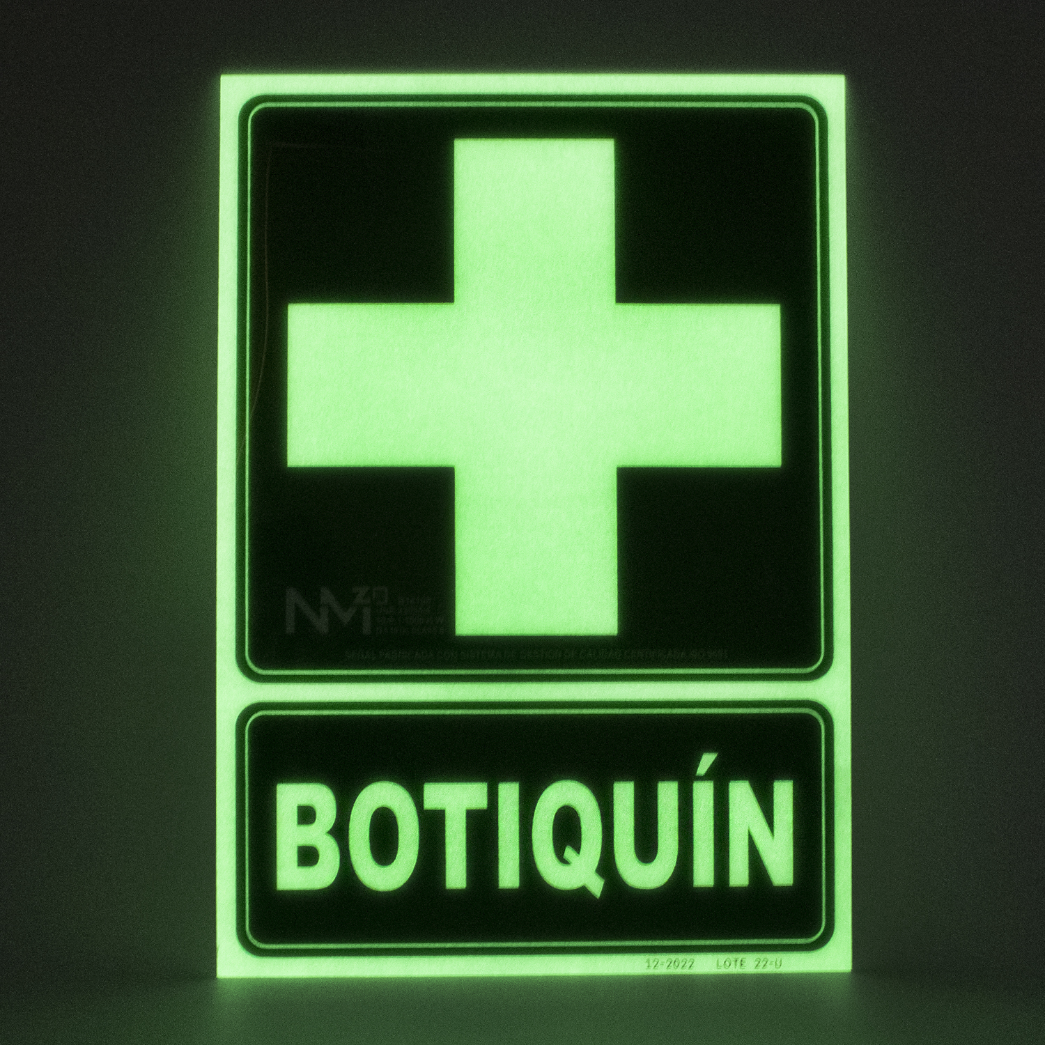 Señal Botiquin  PVC 22.4 x 30cm  Verde
