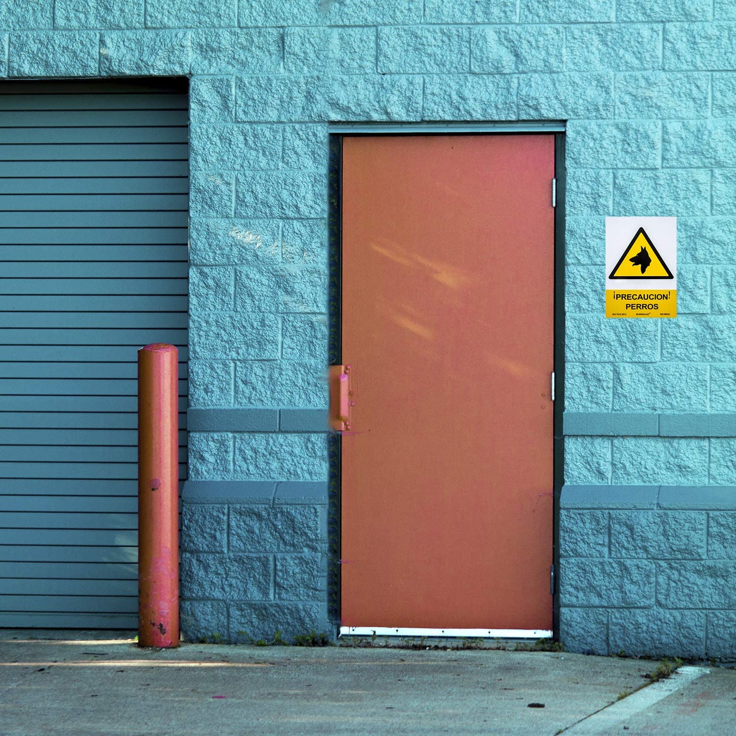 Señal precaucion perros aluminio 21x30cm  Amarillo