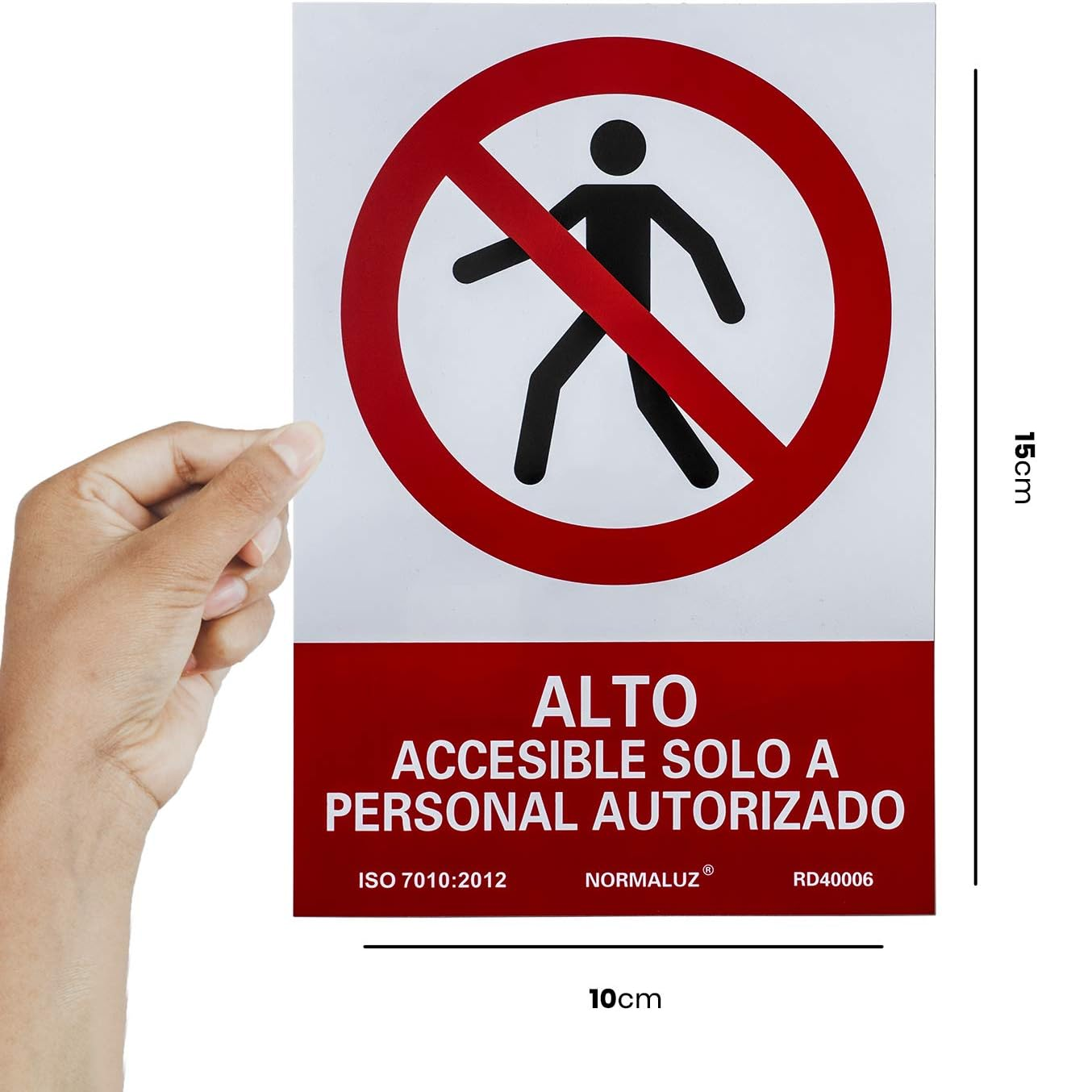 Señal Prohibido El Paso a personal no autorizado PVC 21x30 c  Rojo