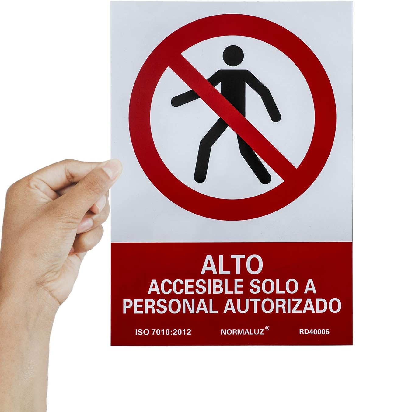 Señal Prohibido El Paso a personal no autorizado PVC 21x30 c  Rojo