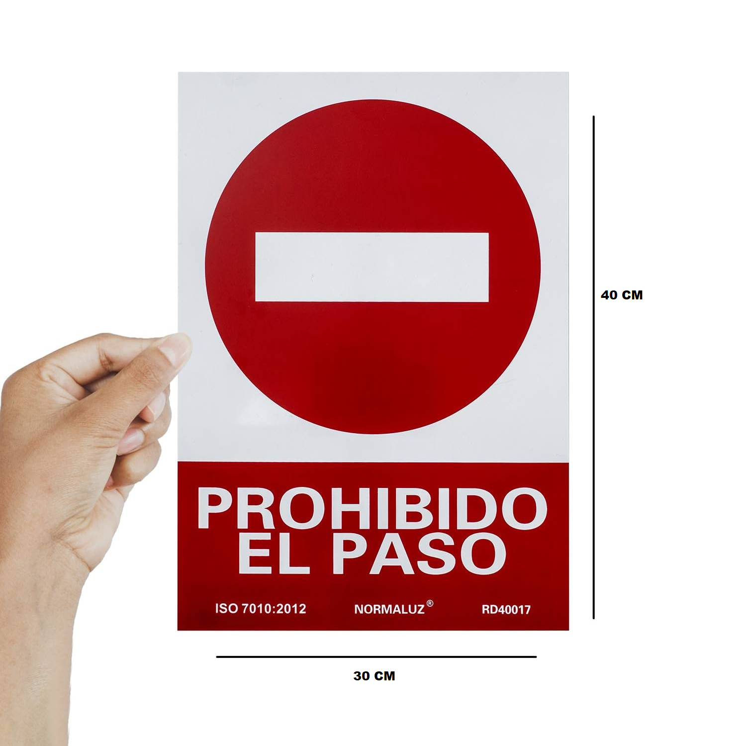 Señal Prohibido El Paso PVC 40x30 cm  Rojo