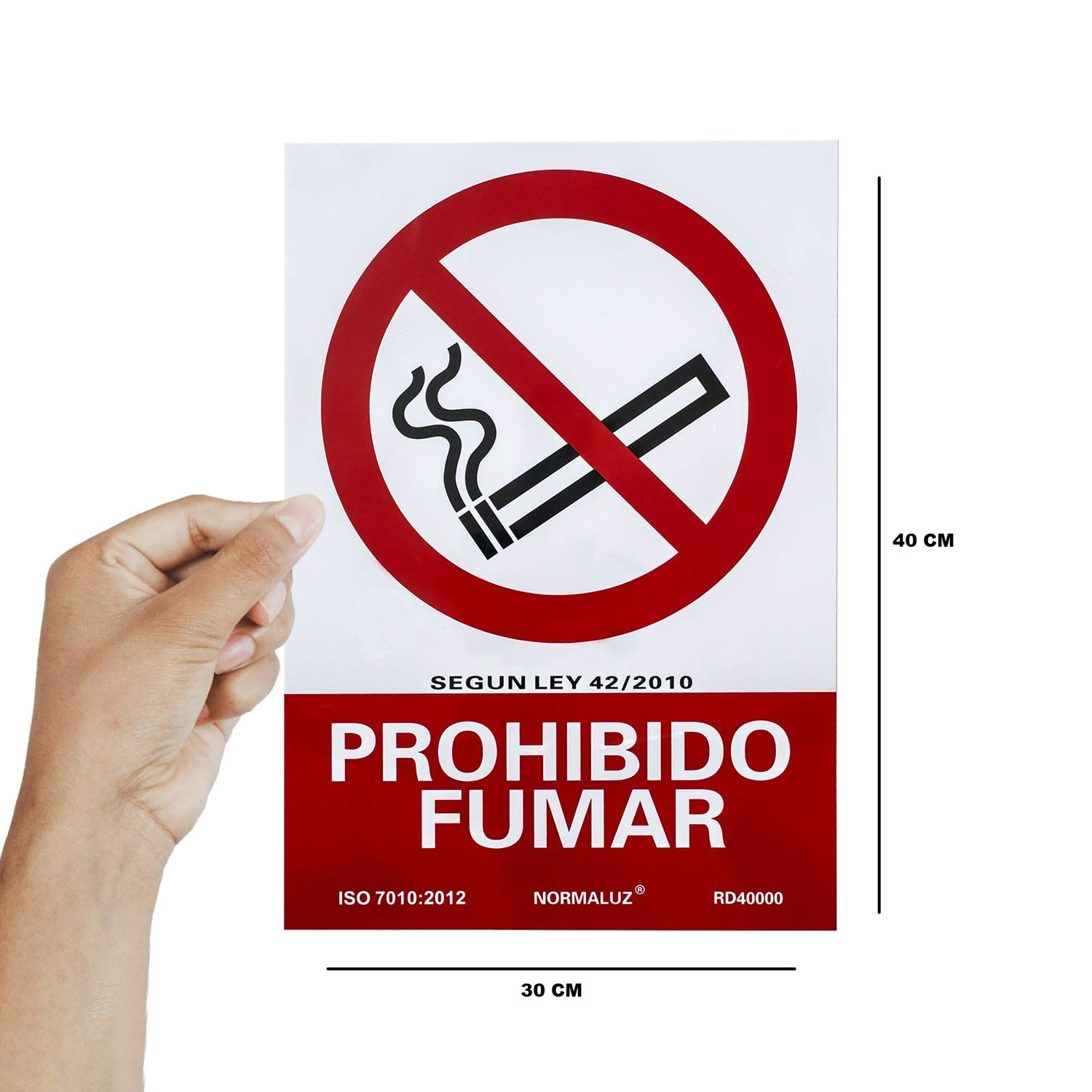 Señal prohibido fumar PVC 30x40 cm  Rojo