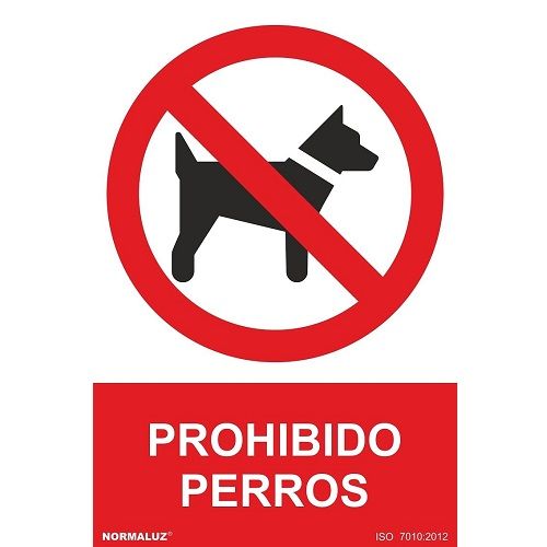 Señal Prohibido perros PVC 21x30 cm  Rojo