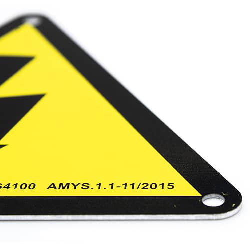 Señal Rayo Triangulo aluminio 10.5 cm Amarillo