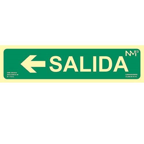 Señal Salida Izquierda PVC 10.5x42cm  Verde