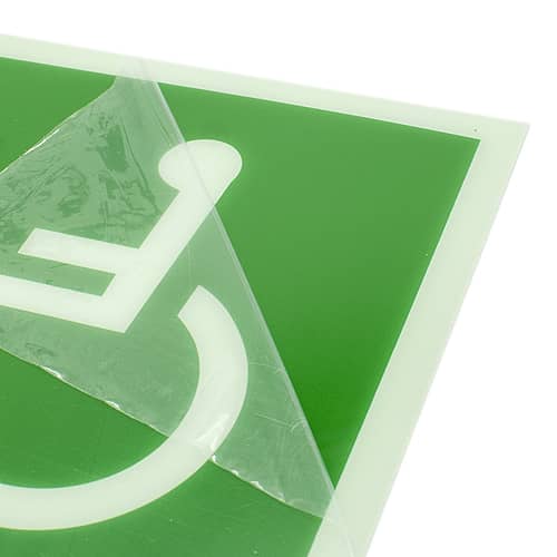 Señal Salida Minusvalidos Izquierda PVC 32x16 cm  Verde