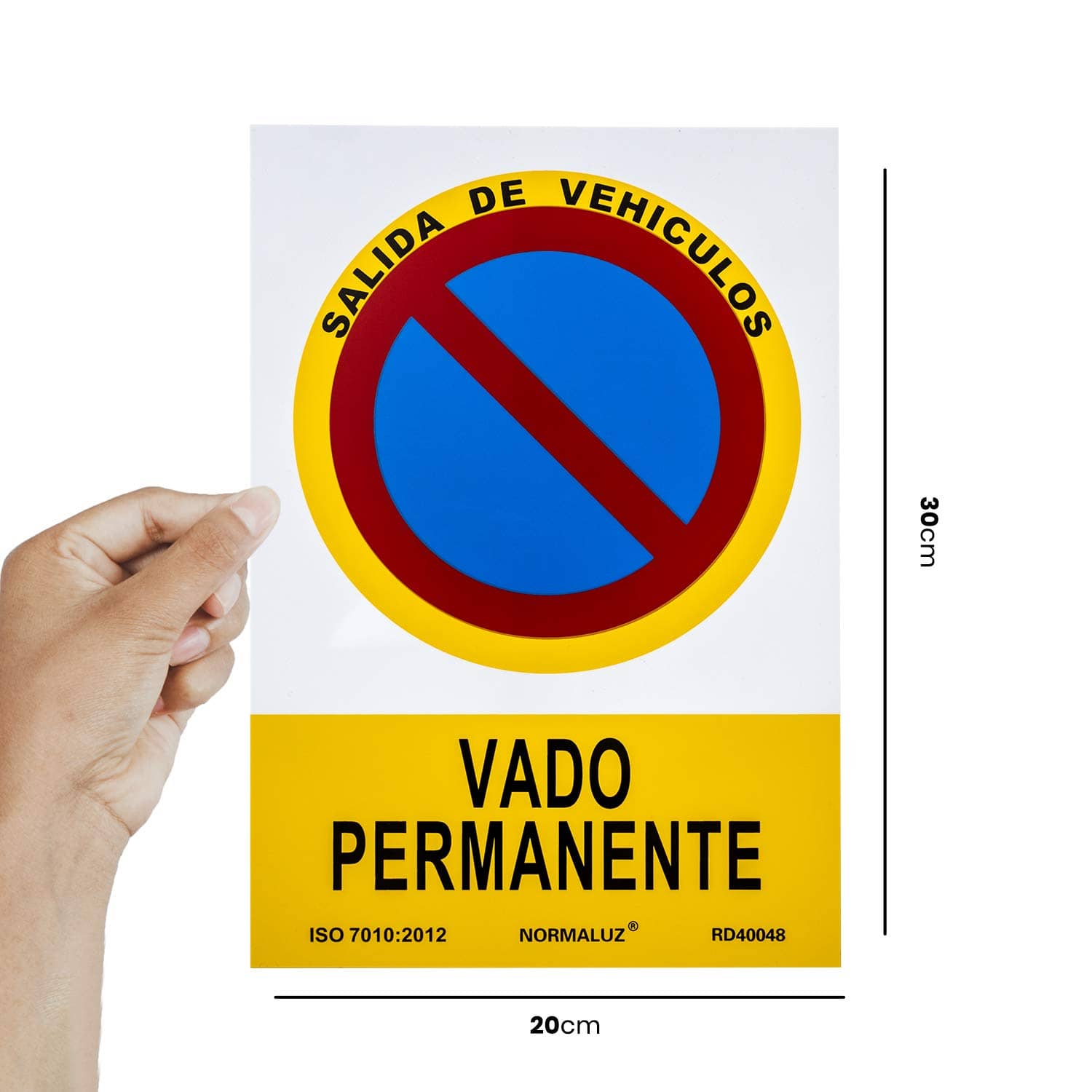 Señal Vado Permanente aluminio 21x30cm