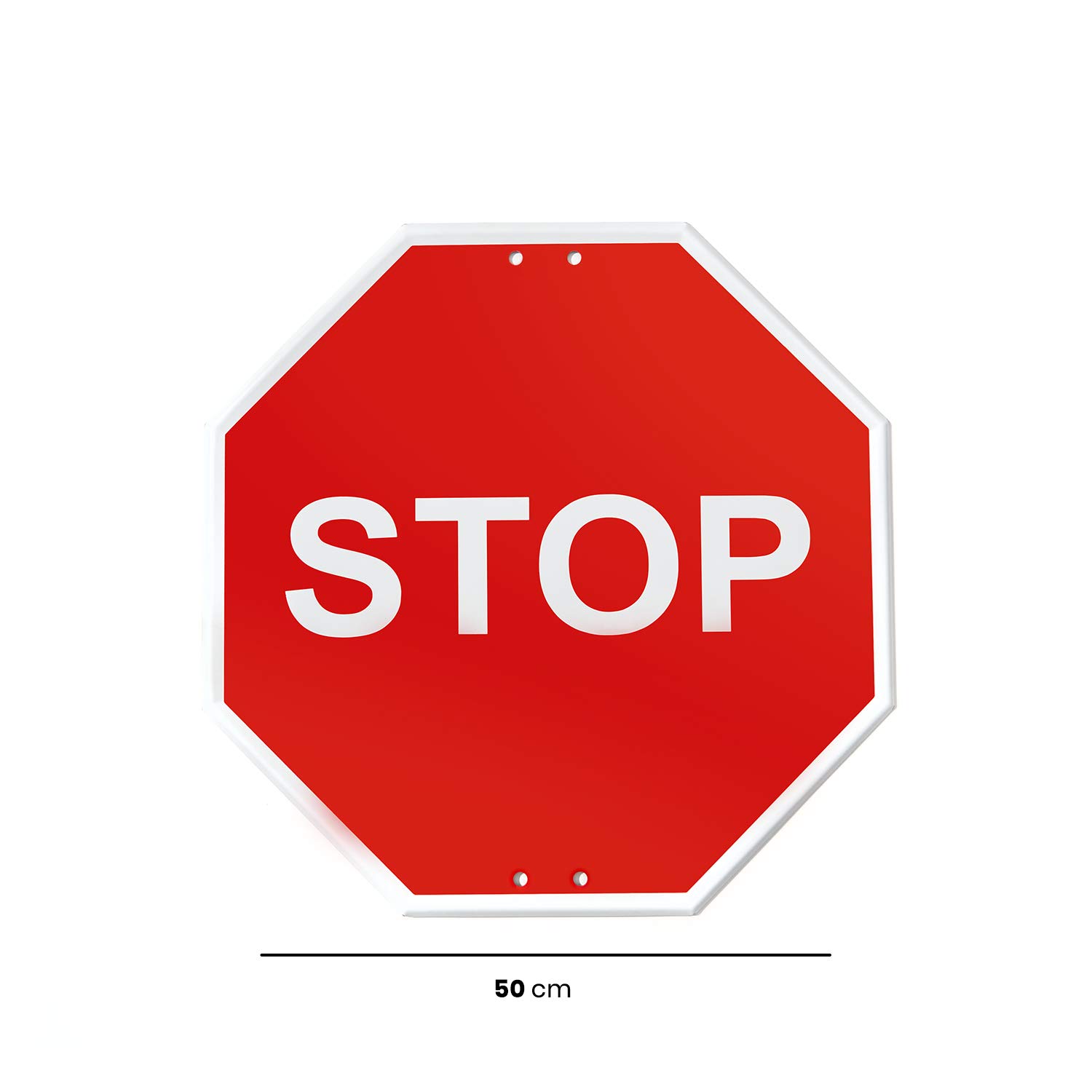 Señal Vial Octogonal Stop Metalica Termolacada 50 cm  Rojo