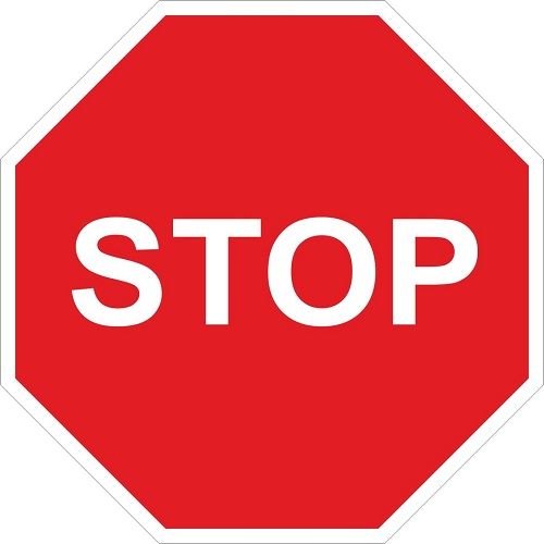 Señal Vial Octogonal Stop Metalica Termolacada 50 cm  Rojo