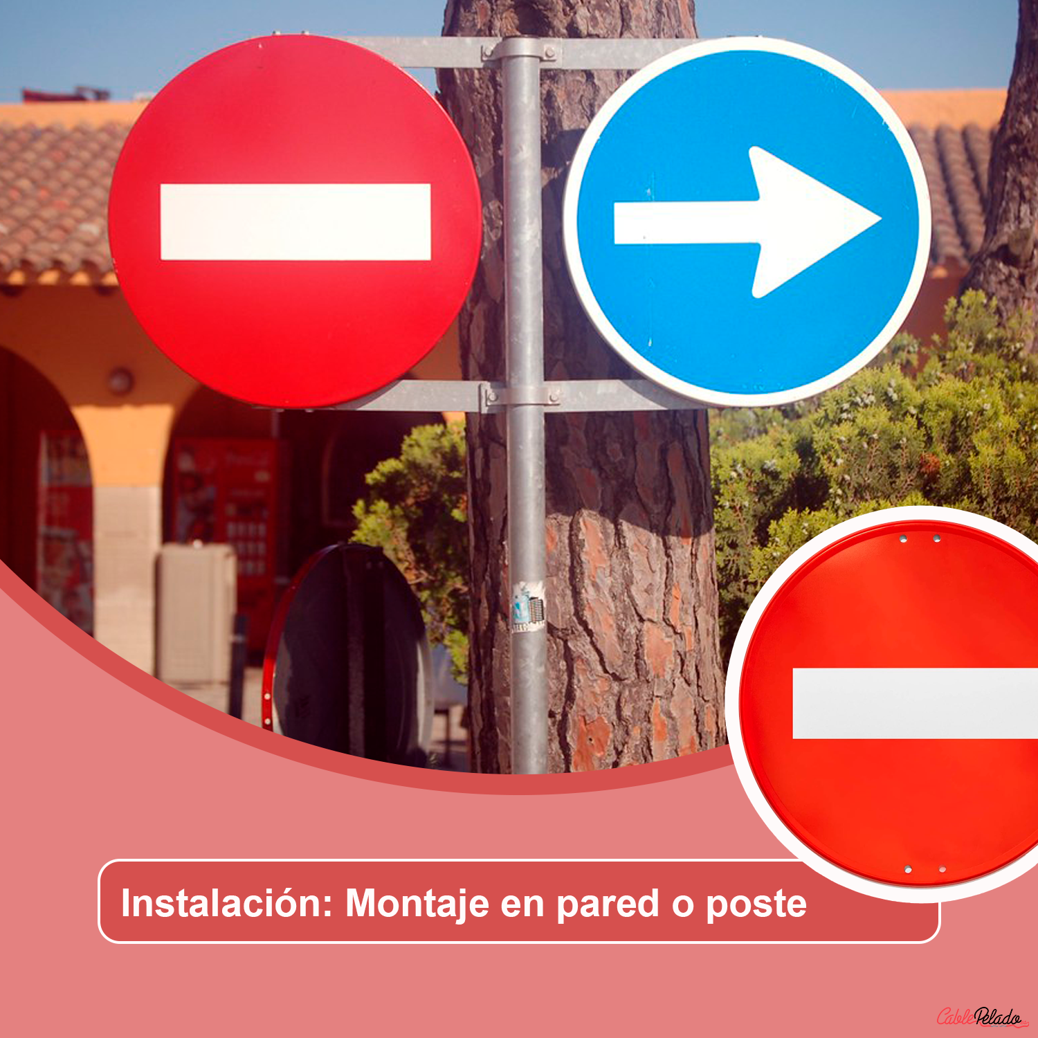 Señal Vial Redonda Prohibido Metalica Termolacada 50 cm  Rojo
