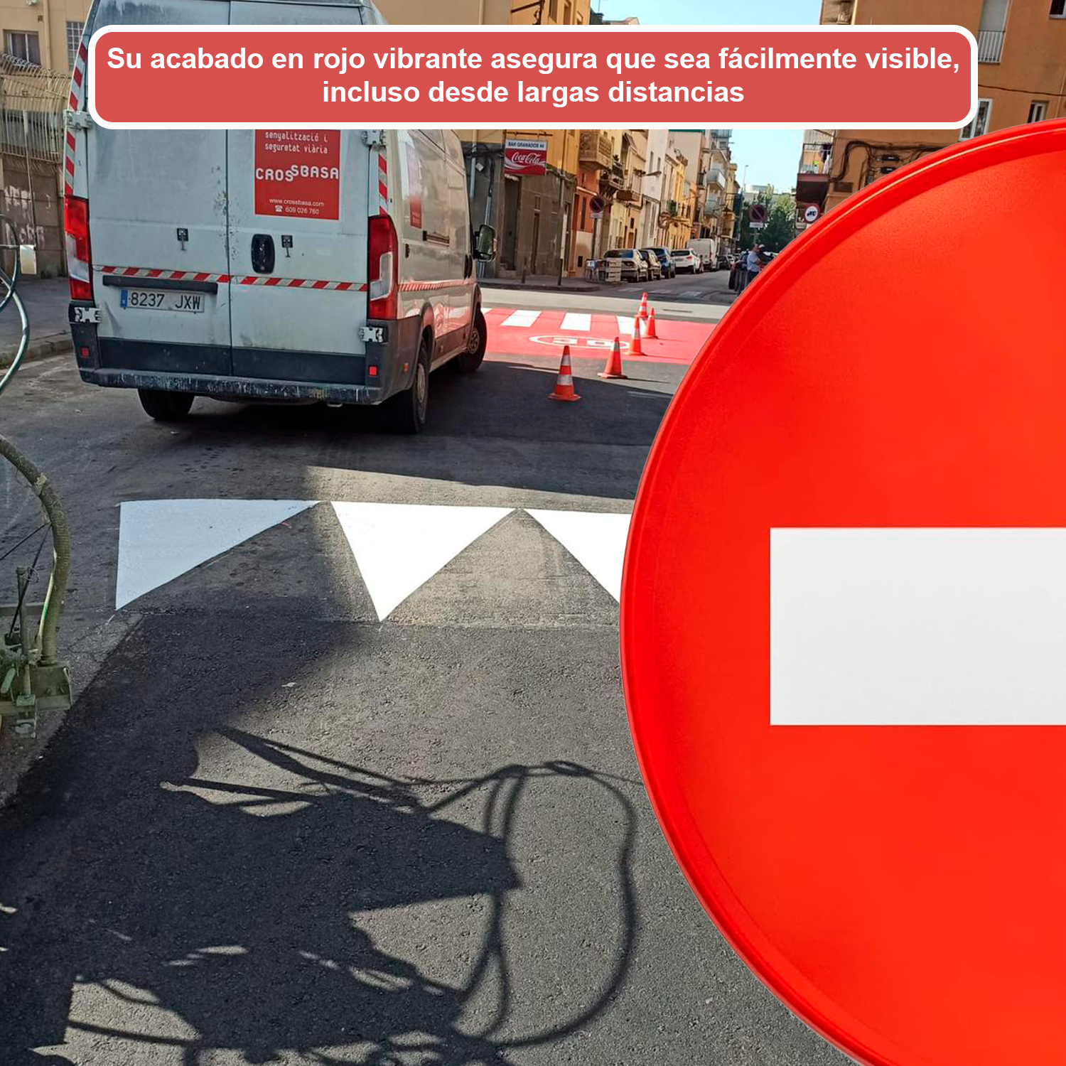 Señal Vial Redonda Prohibido Metalica Termolacada 50 cm  Rojo