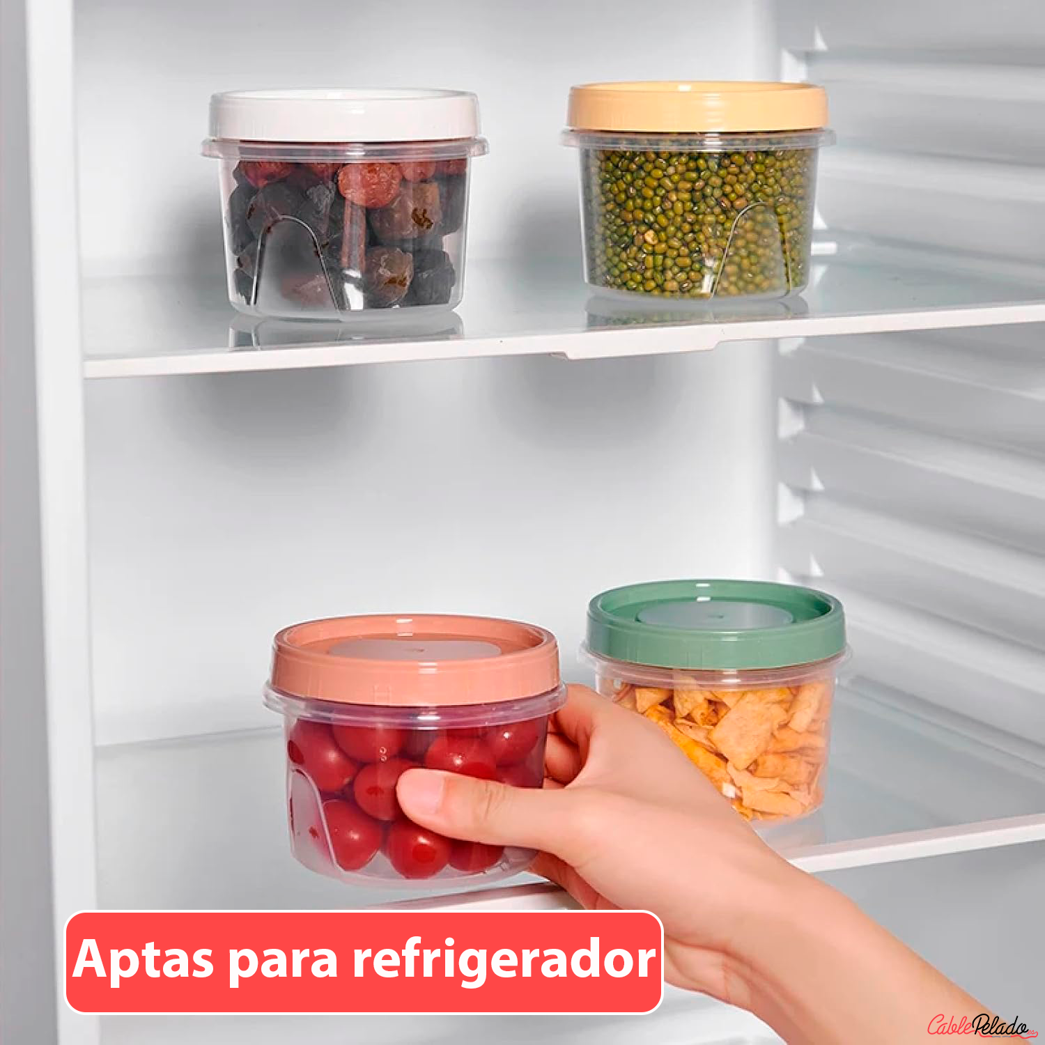 Set 2 Fiambreras 200 Ml Plástico Transparente Color Aleatorio