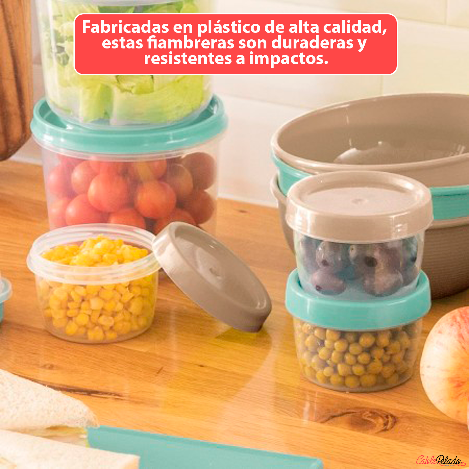 Set 2 Fiambreras 200 Ml Plástico Transparente Color Aleatorio