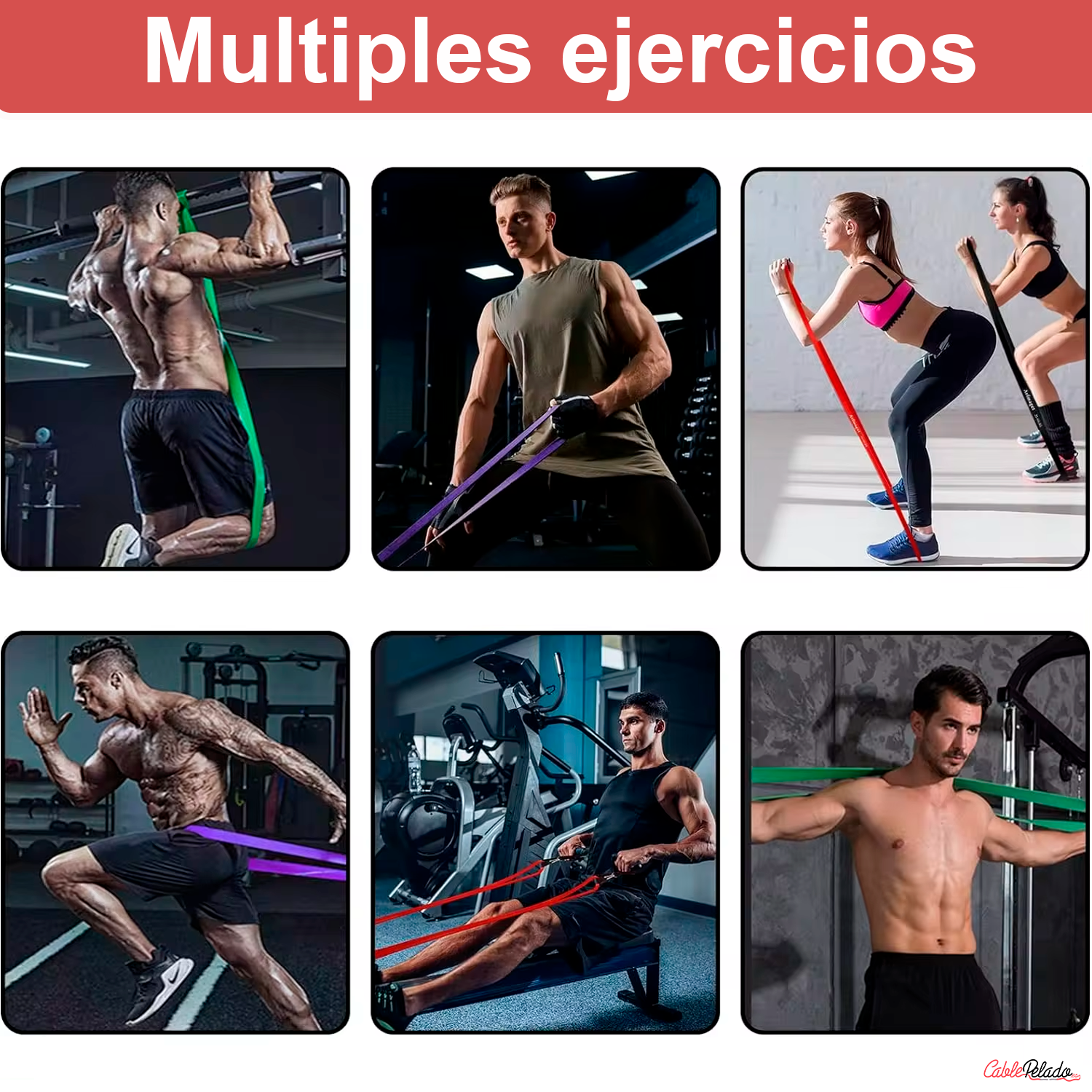 Set de Bandas Elásticas Profesionales para Ejercicio ( 5 Resistencias Diferentes )