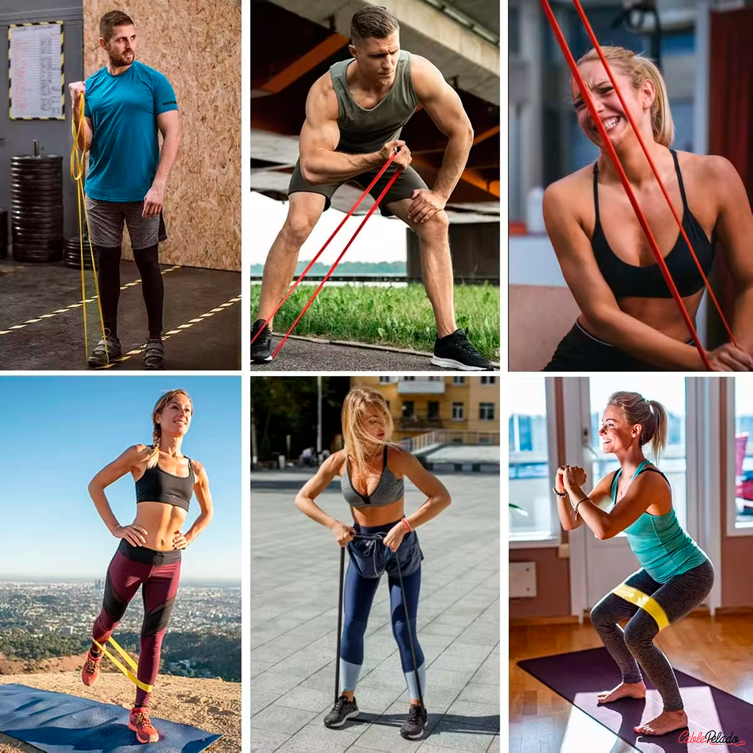 Set de Bandas Elásticas Profesionales para Ejercicio ( 5 Resistencias Diferentes )