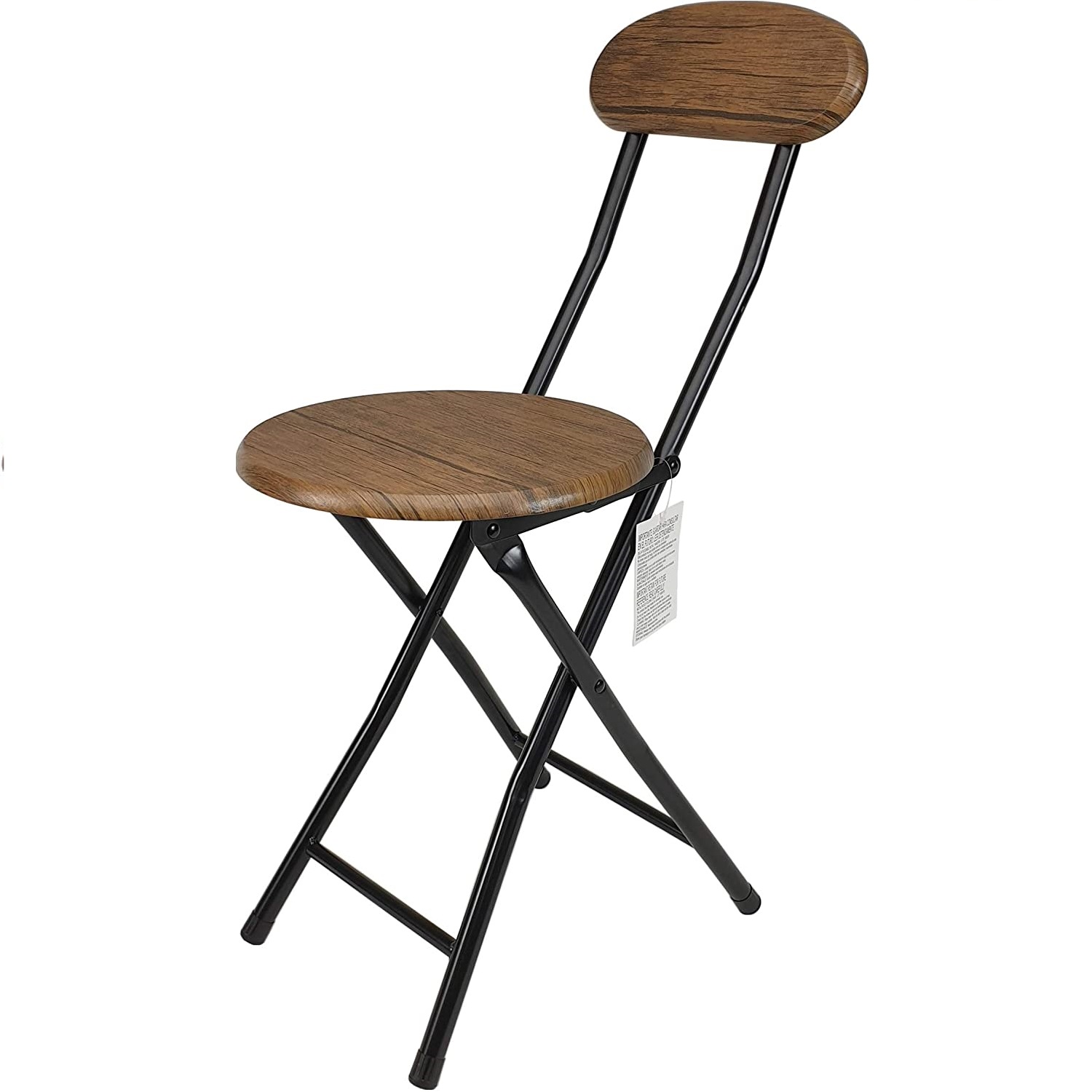 Silla plegable de metal y madera  Negro