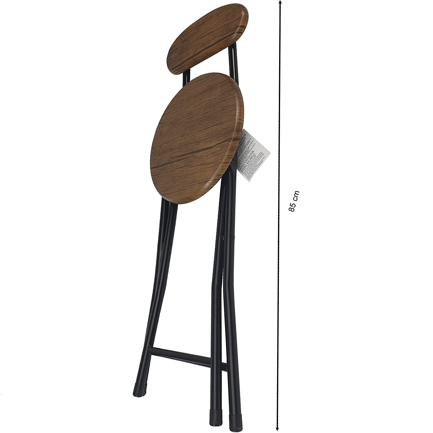 Silla plegable de metal y madera  Negro