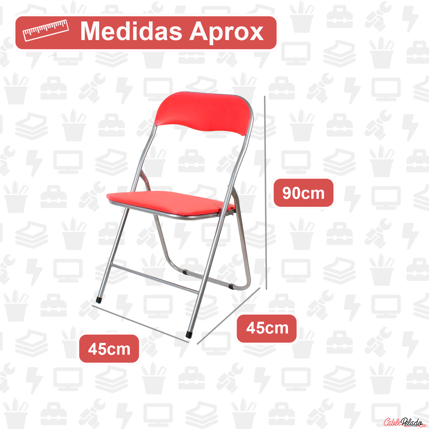 Silla plegable metalica  Rojo