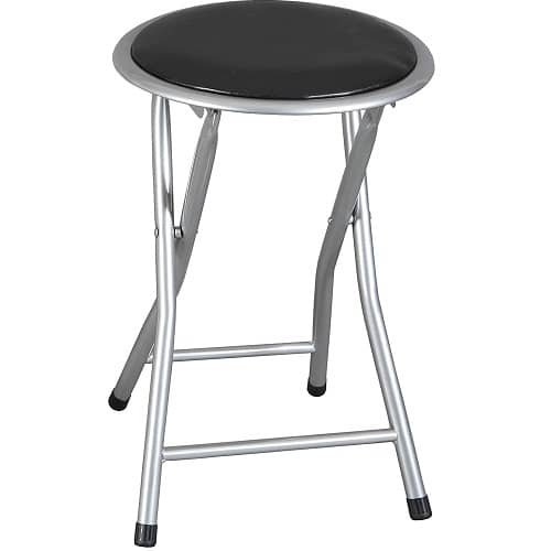 Silla taburete plegable metal  Negro
